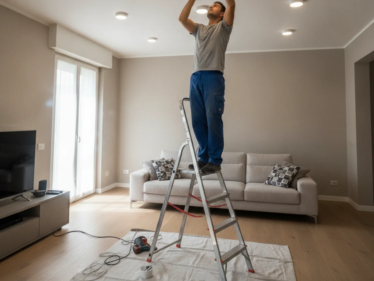 Installazione luci LED in appartamento moderno